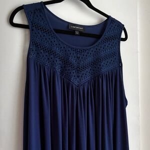 Lane Bryant Deep Blue Lace Accent Dress